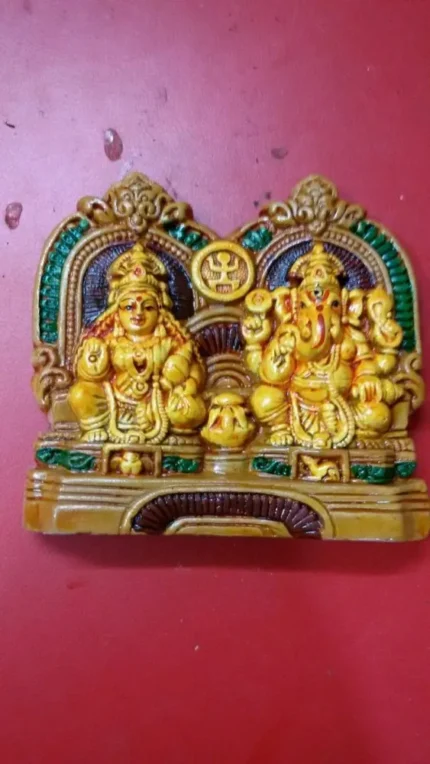 Plate Ganesha Lakshmi Idol
